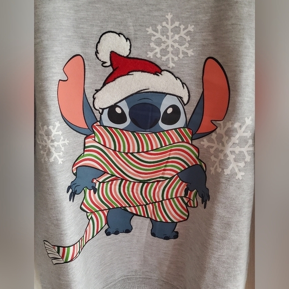 NWOT Disney Lilo & Stitch Christmas Women's Sweater Gray Cute Funny Gray size S - Picture 2 of 6